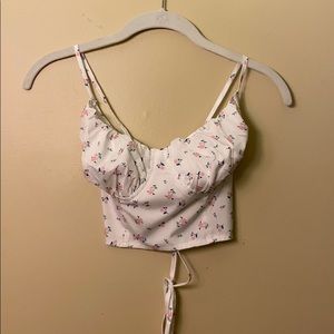 Flora print bustier top